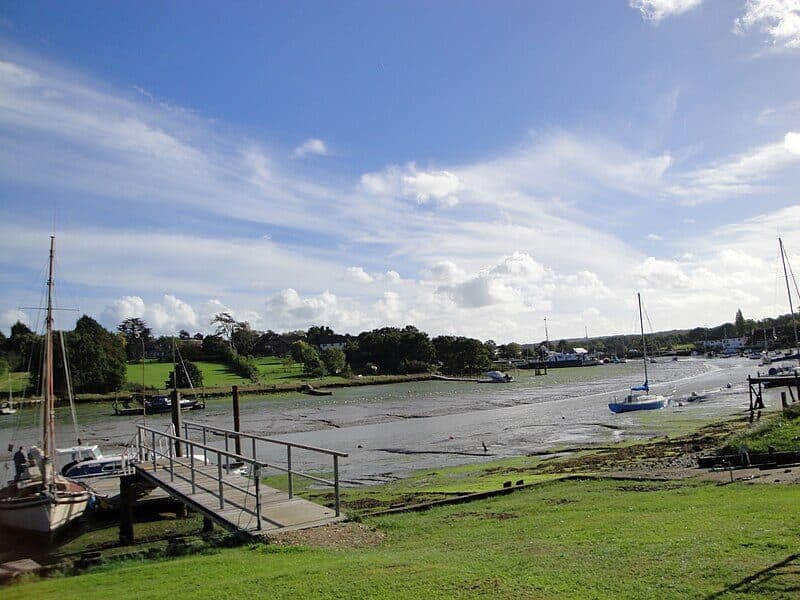 Wootton Creek at low tide with boats on the mud